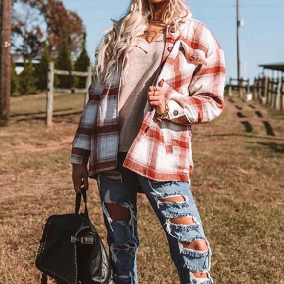 Becca-Plaid Faux Sherpa Lined Shirt Jacket - Picture 3 of 10